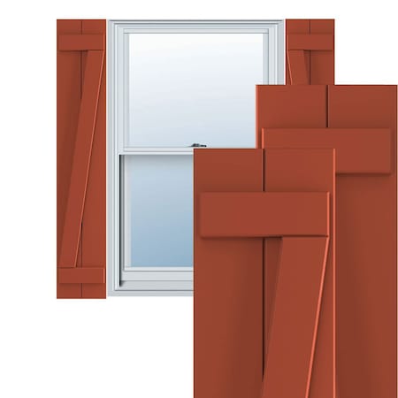 True Fit PVC, Two Board Joined Board-n-Batten Shutters W/Z-Bar, Colorful Leaves , 10 3/4W X 64H